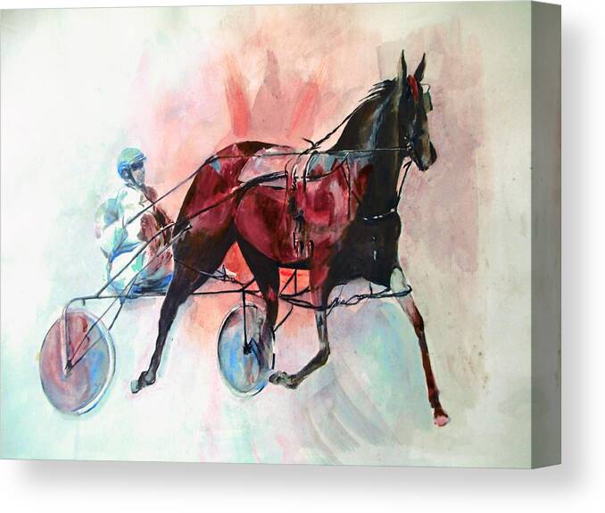 Horse Canvas Print featuring the painting Elegant and graceful by Khalid Saeed