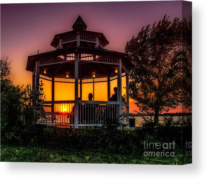 Sunset Canvas Print featuring the photograph Enjoying the Evening Light by Nick Zelinsky Jr