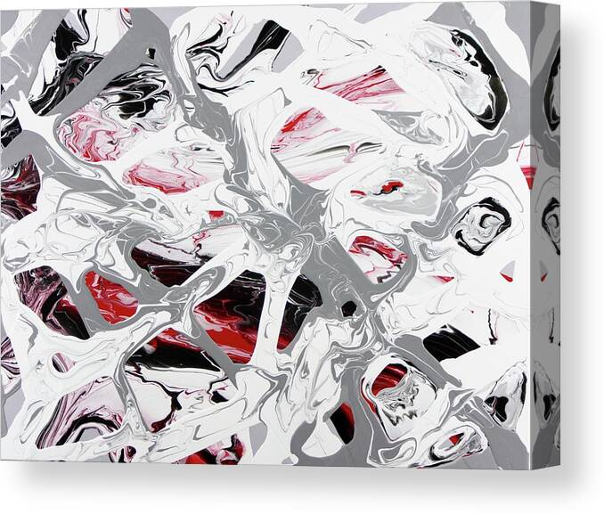 Red Canvas Print featuring the painting Entangle by Madeleine Arnett
