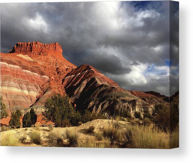 Clouds Canvas Print featuring the photograph Escalante Staircase by Carol Milisen