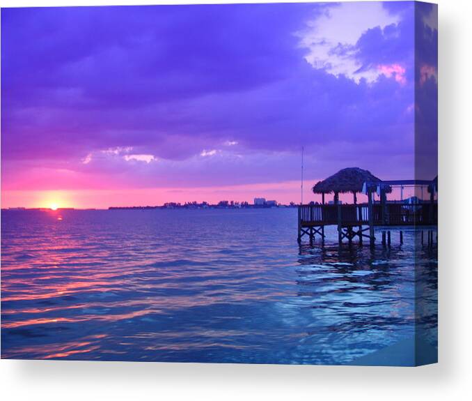 Sunset Canvas Print featuring the photograph Evening Glow by Florene Welebny