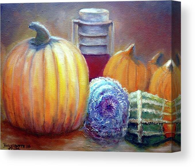 Autumn Canvas Print featuring the painting Evening Harvest by Bernadette Krupa
