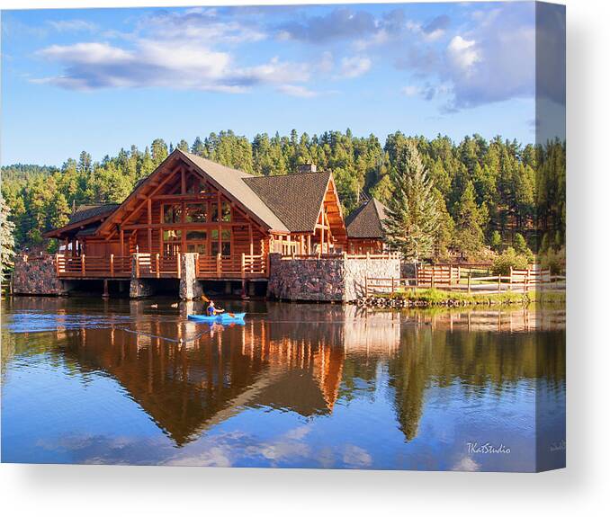 2016 Canvas Print featuring the photograph Evergreen Boathouse by Tim Kathka