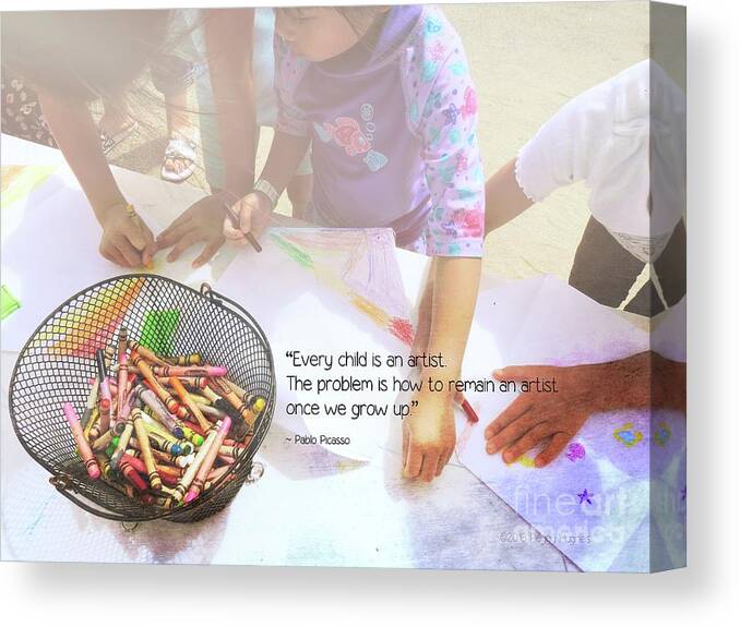 Children Canvas Print featuring the photograph Every Child is an Artist by Peggy Hughes