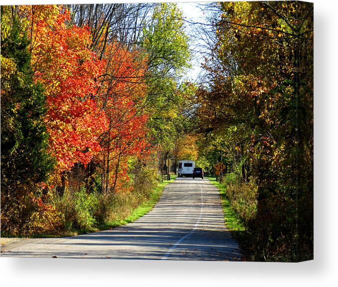 Fall Canvas Print featuring the ceramic art Exit the Park by Eric Switzer