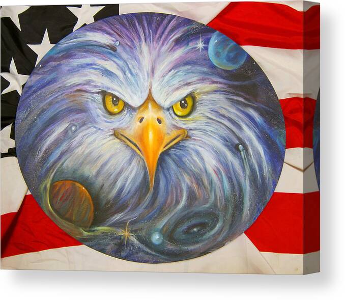 Curvismo Canvas Print featuring the painting Eyes of Freedom by Sherry Strong