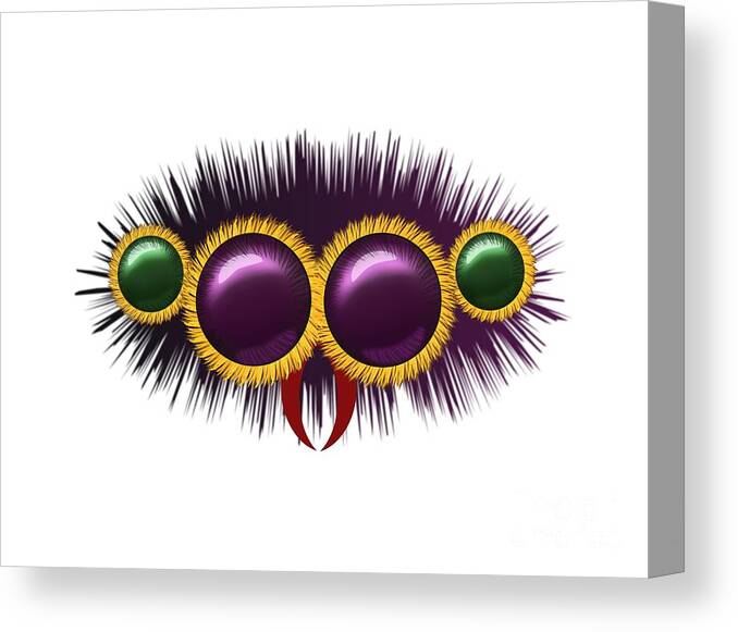 Spider Canvas Print featuring the digital art Eyes of the huge hairy spider by Michal Boubin