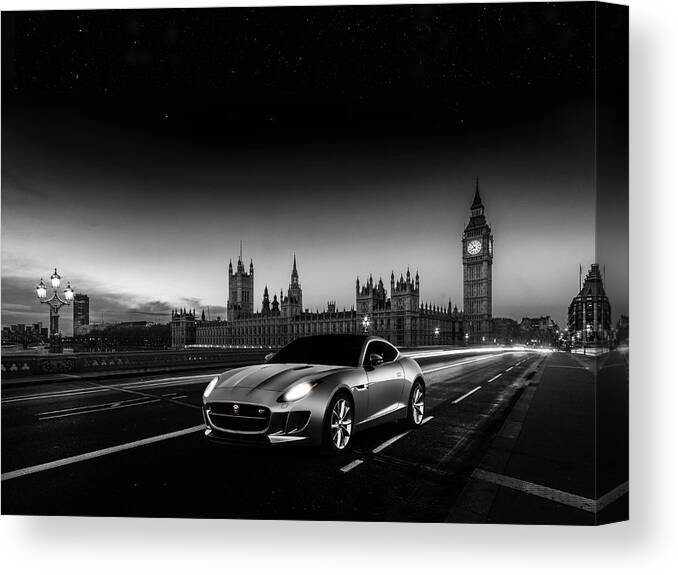 Jaguar Canvas Print featuring the photograph F-Type In London by Mark Rogan