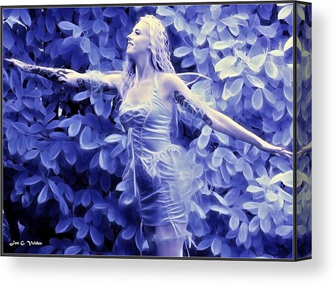 Fantasy Canvas Print featuring the painting Fairy Taking Flight by Jon Volden