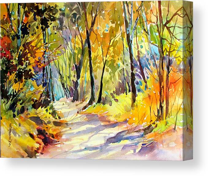 Landscape Canvas Print featuring the painting Fall Dazzle, Tennessee by Rae Andrews