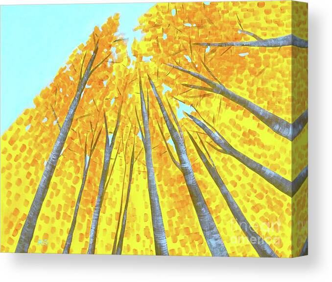 Trees Canvas Print featuring the painting Fall by Wonju Hulse