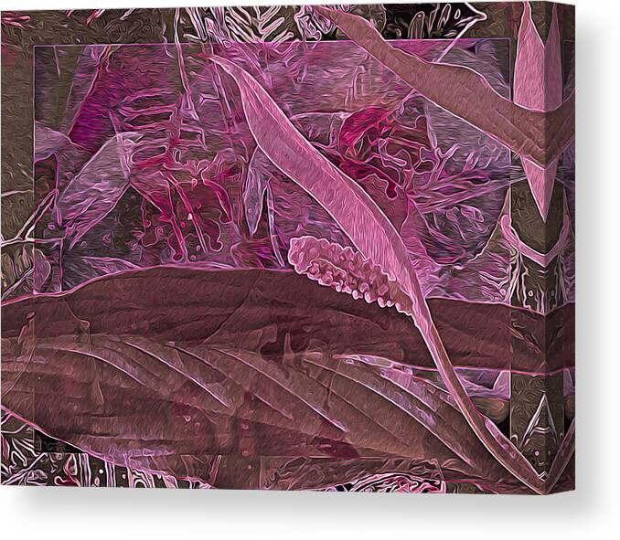 Abstract Canvas Print featuring the photograph Fantasy with African Violets and Peace Lily 7 by Lynda Lehmann