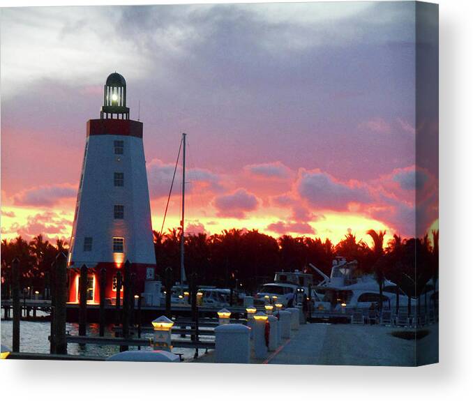 Faro Blanco Lighthouse Canvas Print featuring the photograph Faro Blanco Lighthouse by Irina Sztukowski