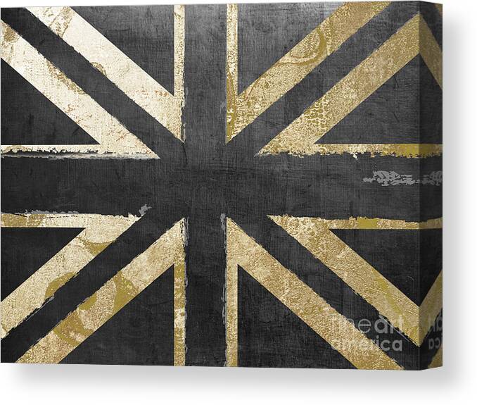 Britain Canvas Print featuring the painting Fashion Flag United Kingdom by Mindy Sommers