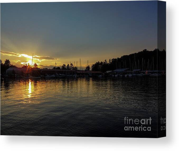 Marina Canvas Print featuring the photograph Fays Boat Yard by Mim White