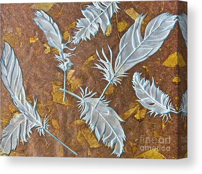 Brown Canvas Print featuring the photograph Fall Feathers #1 by Alone Larsen