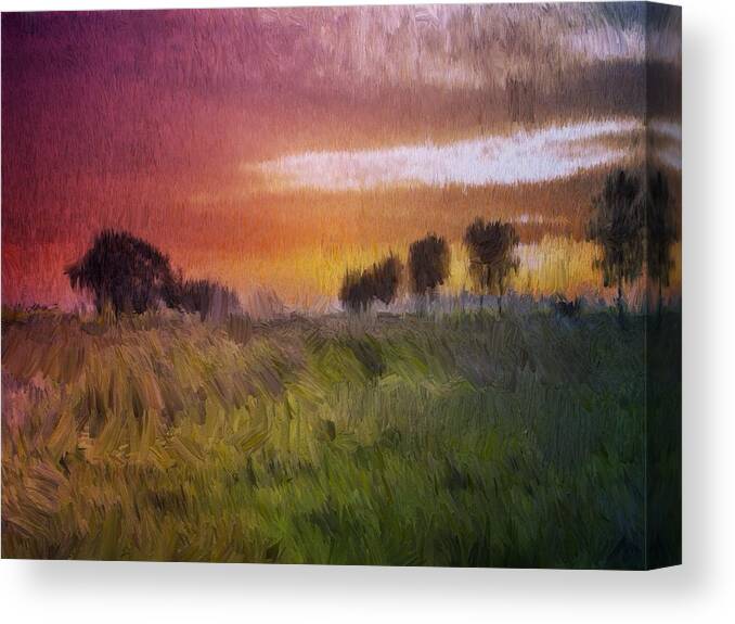 Field Canvas Print featuring the painting Fields of Green by Mark Taylor