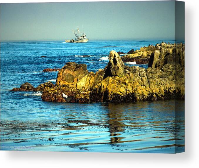 Monterey-bay Canvas Print featuring the photograph Fishing Monterey Bay CA by Joyce Dickens