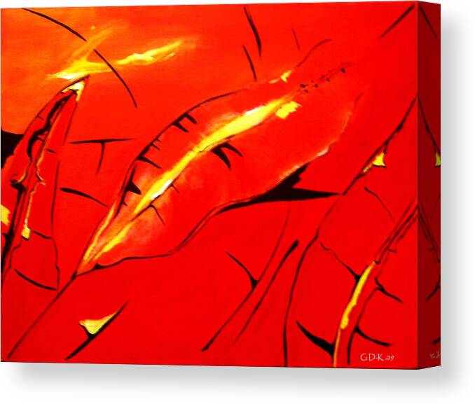 Abstract Canvas Print featuring the painting Flame by Gloria Dietz-Kiebron