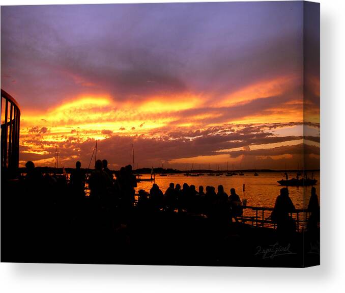 Flame Canvas Print featuring the photograph Flaming Sunset by Zafer Gurel