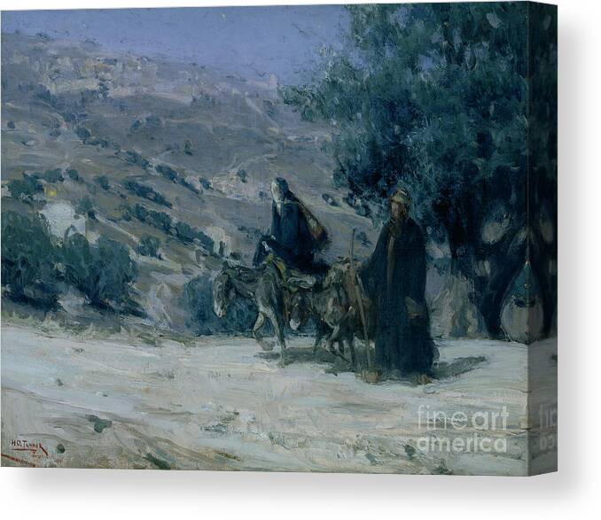 Flight Into Egypt Canvas Print featuring the painting Flight into Egypt by Henry Ossawa Tanner