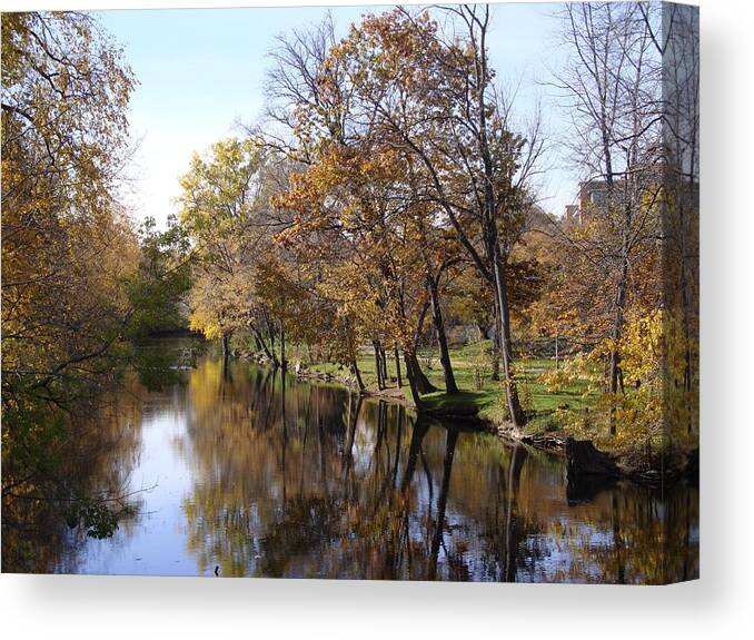 Bogue Street Bridge Canvas Print featuring the photograph Flood Plain by Joseph Yarbrough