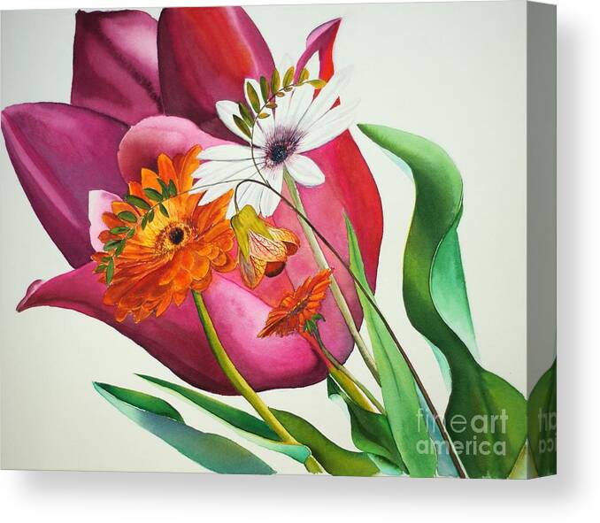 Floral Canvas Print featuring the painting Floral Baby by Denise Ogier