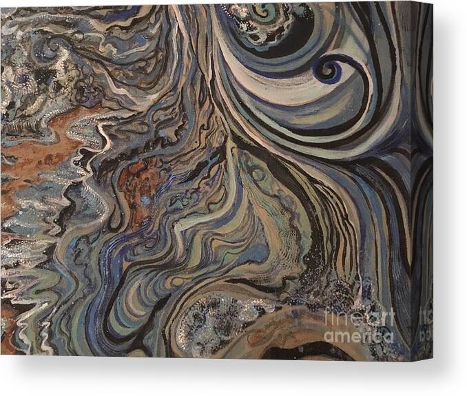 Water Canvas Print featuring the painting Flow by Mastiff Studios