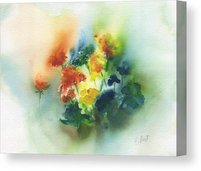 Flowers Canvas Print featuring the painting Flowers of Spring Abstract by Frank Bright