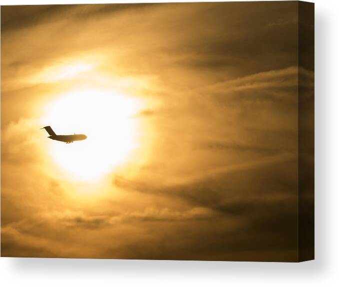 Plane Canvas Print featuring the photograph Fly to the Sun by David Kay