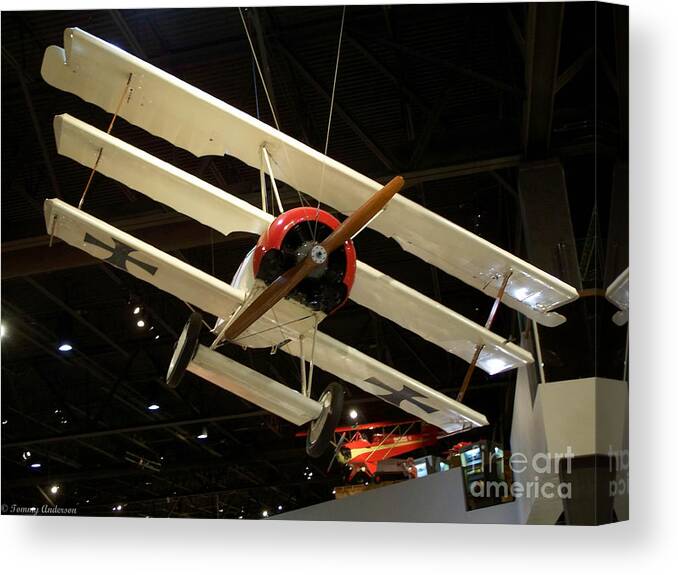 Focker Tri-plane Canvas Print featuring the photograph Focker Tri-Plane by Tommy Anderson
