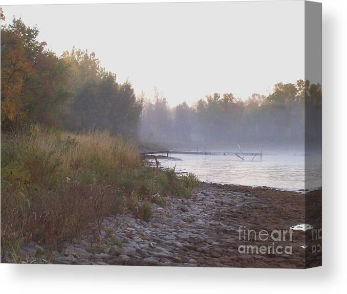 Fog Canvas Print featuring the photograph Fog in Carp Bay by Deb Stroh-Larson