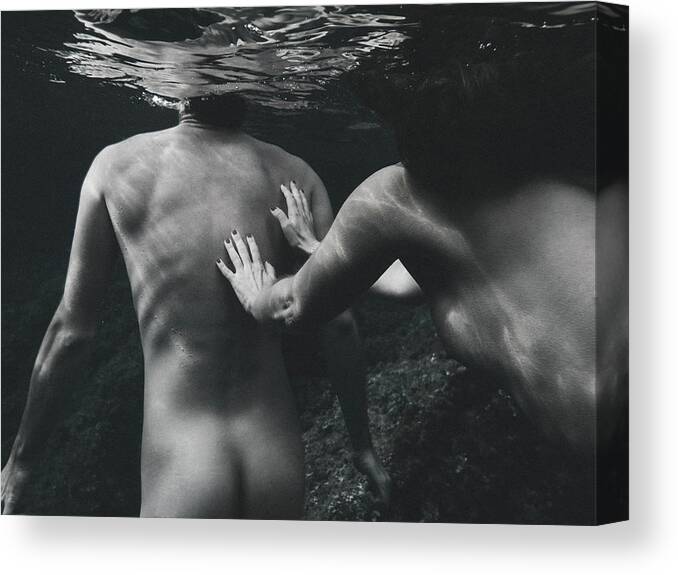 Swim Canvas Print featuring the photograph Follow Him by Gemma Silvestre