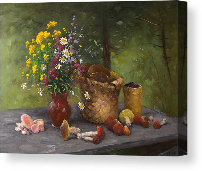 Alexandrovsky Canvas Print featuring the painting Forest Still Life by Alexander Alexandrovsky