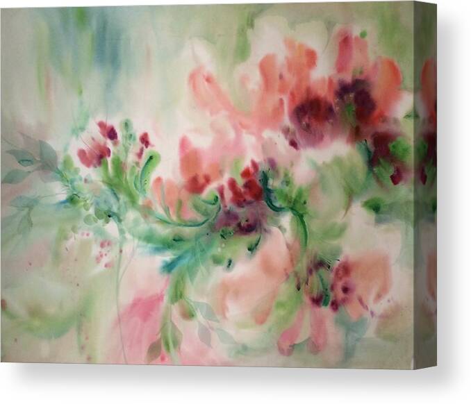 Contemporary Floral Canvas Print featuring the painting Forever and Ever by Karen Ann Patton