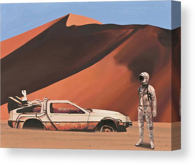 Astronaut Canvas Print featuring the painting Forgotten Time Machine by Scott Listfield