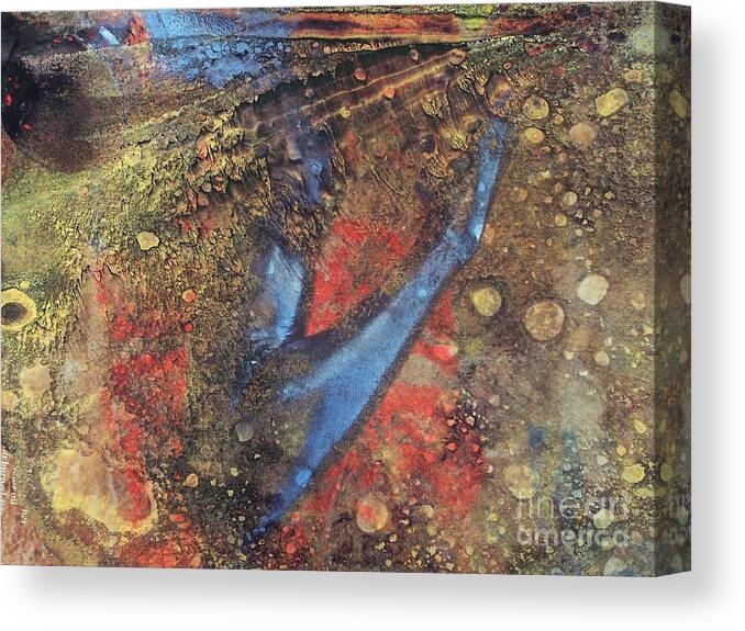 Abstract Canvas Print featuring the mixed media Fork In The River by Jacklyn Duryea Fraizer