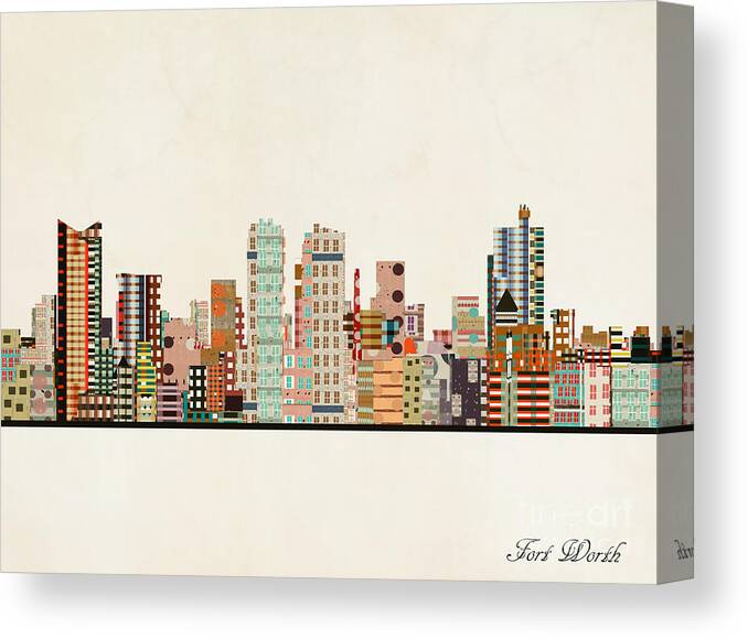 Fort Worth Texas Canvas Print featuring the painting Fort Worth Texas by Bri Buckley