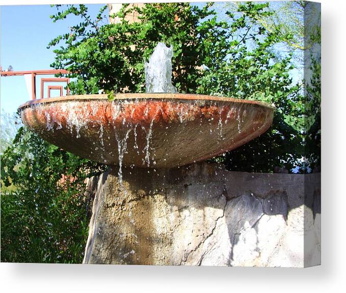Fountain Canvas Print featuring the photograph Fountain at Taliesen by Mary Deal