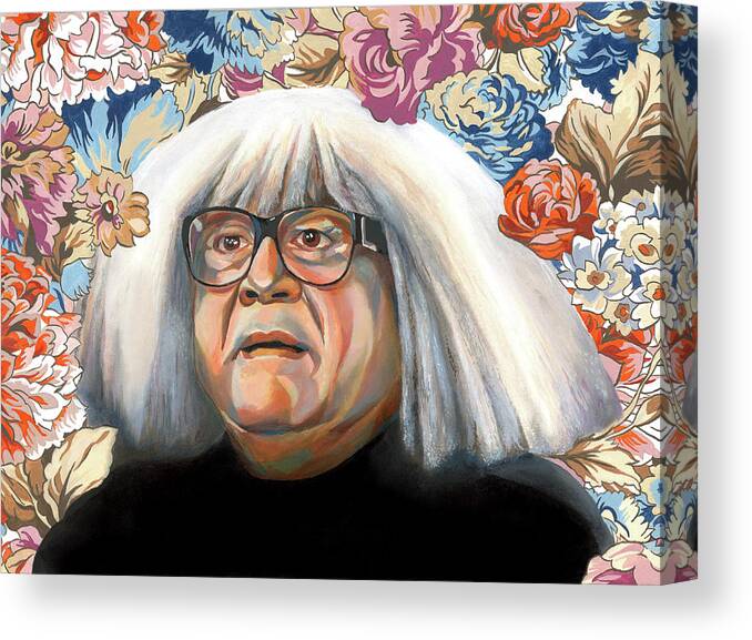 Danny Devito Canvas Print featuring the painting Frank by Heather Perry