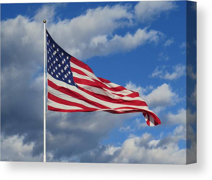Ole Glory Canvas Print featuring the photograph Freedom Flies 2 by Aaron Martens