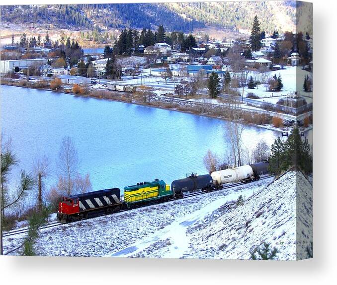 Freight Train Canvas Print featuring the photograph Freight Train At Oyama by Will Borden