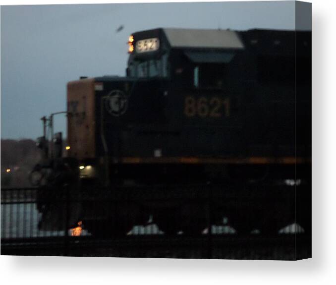  Canvas Print featuring the photograph Freight Train by Stephanie Piaquadio