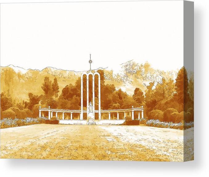 French Canvas Print featuring the digital art French Huguenot Monument in Franschhoek by Jan Hattingh