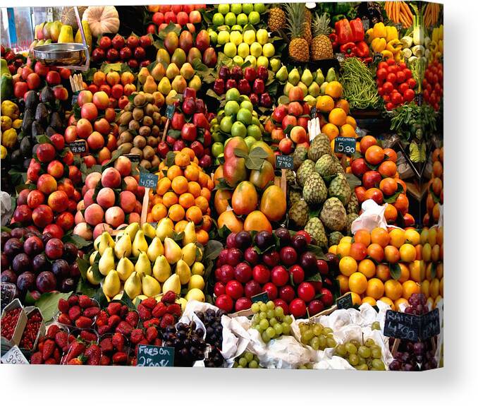 Italy Canvas Print featuring the photograph Fruitstand by Jim DeLillo