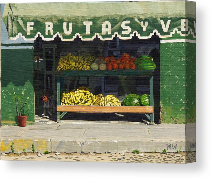 Market Canvas Print featuring the painting Frutas Y by Michael Ward