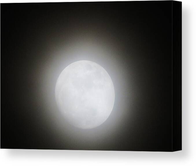 Kathy Long Canvas Print featuring the photograph Full Moon Ring by Kathy Long