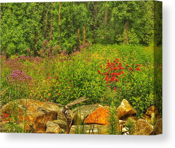  Robinson Nature Center Canvas Print featuring the photograph Garden Rocks by Kathi Isserman