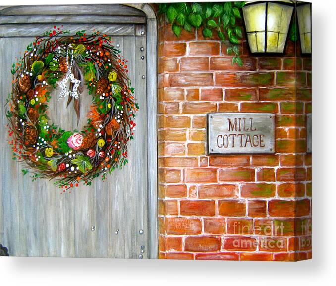 Mill Canvas Print featuring the painting George Michaels Mill Cottage by Bella Apollonia
