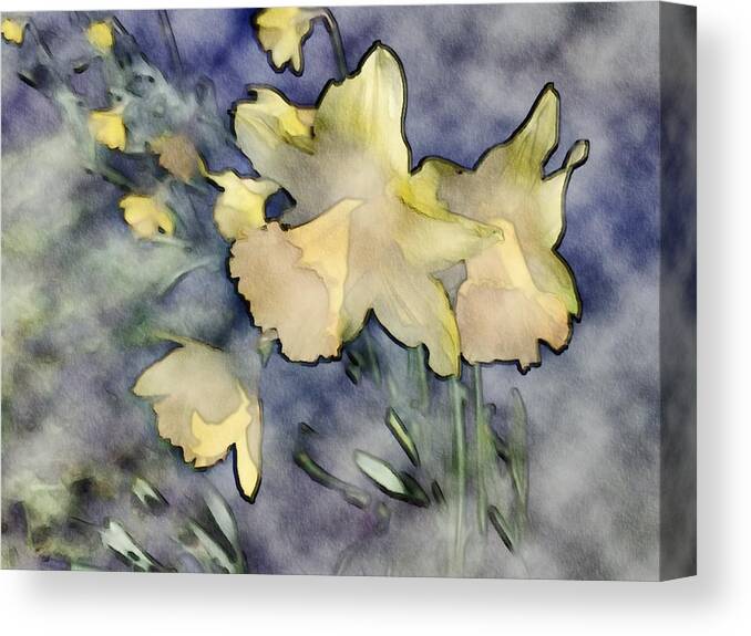 Yellow Flowers Canvas Print featuring the photograph Ghosts of Spring by Mark Egerton